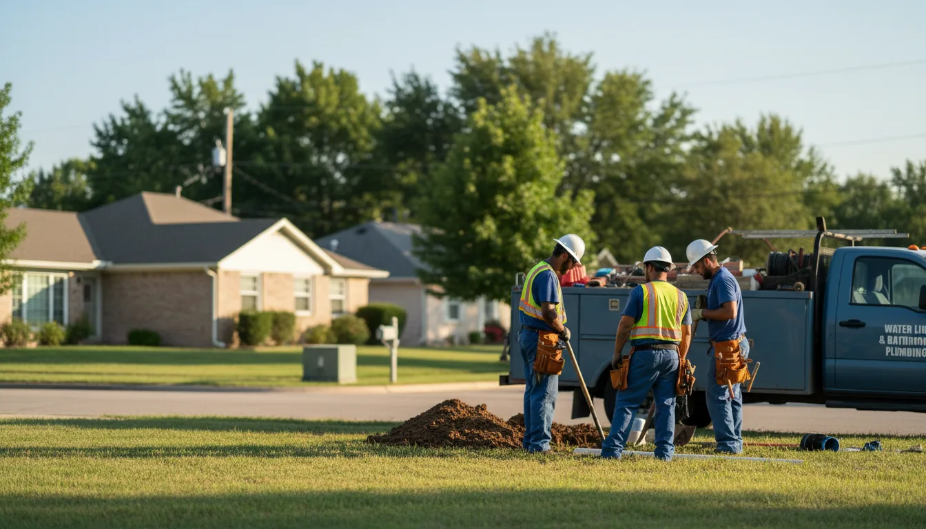 Residential water line and bathroom plumbing service in Erbacon, WV